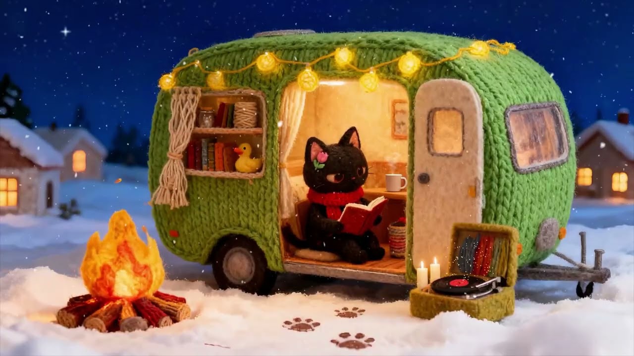 Tulip the Cat's Cozy Winter Camper 🐈 Cozy Lofi Beats for Studying ❄️ Find Your Inner Peace