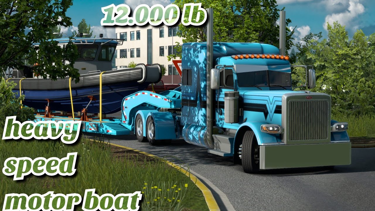American truck simulator-peterbilt 379 heavy speed motor boat-engine zeemod n14 celect plus