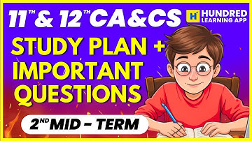 11th & 12th CS & CA 2nd Midterm Important Questions to score full marks in Exam #11th #12th