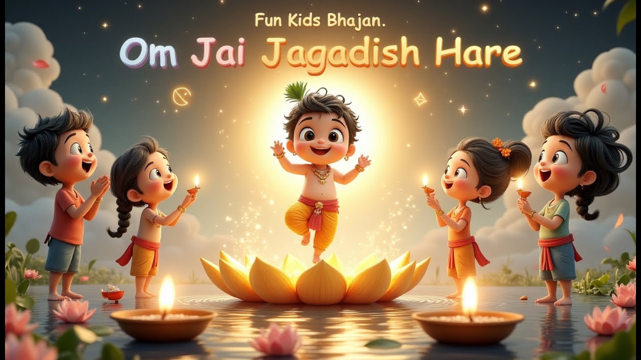 Om Jai Jagdish Hare | Kids Bhajan | Animated Devotional Song for Children | Fun & Devotional Song