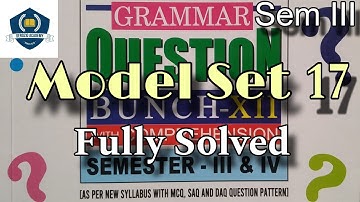 Class XII • Sem - 3 • Model Set - 17 • Duff & Dutt Question Bunch Solution