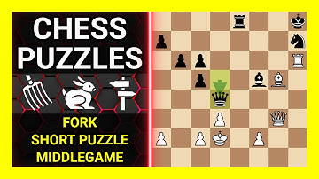 Chess Puzzles to Practice. Themes: Fork, Short puzzle, Middlegame. Learn Chess