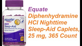 Equate Diphenhydramine HCI Nighttime Sleep-Aid Caplets, 25 mg, 365 Count screenshot 3