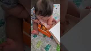 Baby goes crazy for Popeye’s Chicken