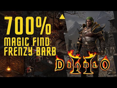 Over 700% Magic Find Frenzy Barbarian Tanky Teleporting Build // Diablo 2: Resurrected