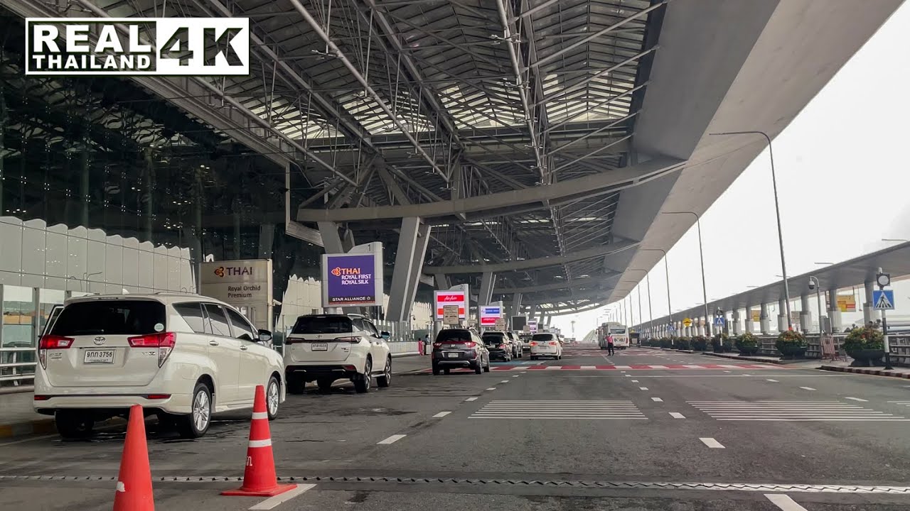 【4K】Driving From Suvarnabhumi Airport  to Downtown Bangkok by expressway (2021)