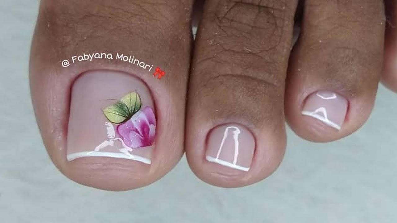Unha do Pé Decorada com Francesinha e Desenho - YouTube