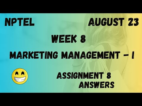 Assignment 8 | Marketing Management - I Week 8 | NPTEL @HanumansView