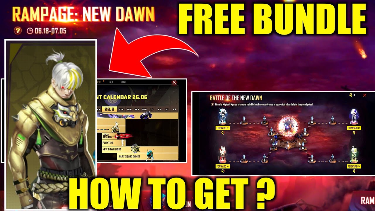 How to Complete Rampage New Dawn Event in Free Fire ? Rampage New Dawn Calendar Rewards Full Details