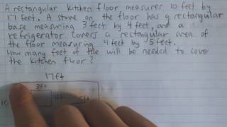 Kitchen Tiles - Area of a Rectangle Word Problem (Example)