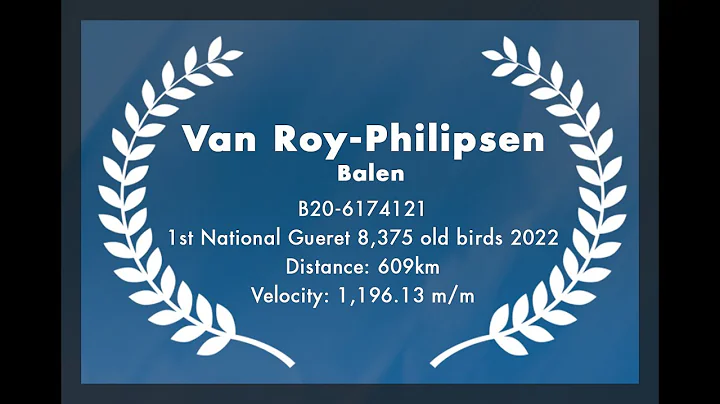 Van Roy-Philipsen - Balen: 1st National Gueret 8,375 old birds 2022