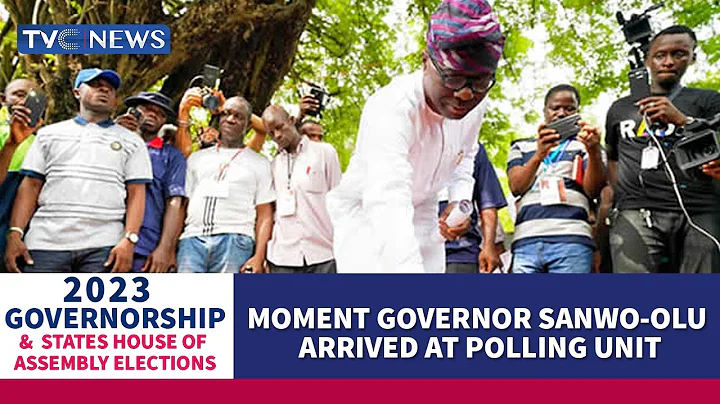 Moment Governor Sanwo-Olu arrived at Polling Unit, Eiyekole Ward, Lagos Island LGA to cast his vote
