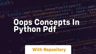 oops concepts in python pdf