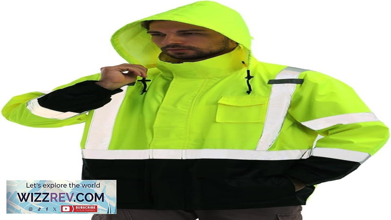sesafety Hi Vis Rain Jacket Rain Suits for Men Waterproof with Black ...