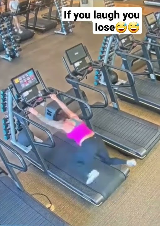 Woman Falls Off Treadmill😂