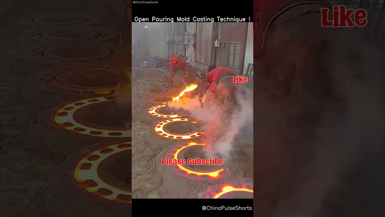 Open Pouring Mold Casting in Action 🔥🪔 Liquid Metal Magic 