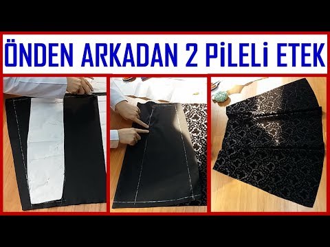 ÖNDEN VE ARKADAN 2 PİLELİ ETEK KESİMİ - PLEATED SKIRT CUTTING | Dikiş Hocam