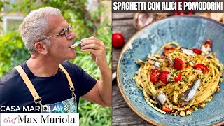 SPAGHETTI CON ALICI Marinate, POMODORINI e PANGRATTATO - Ricetta di Chef Max Mariola