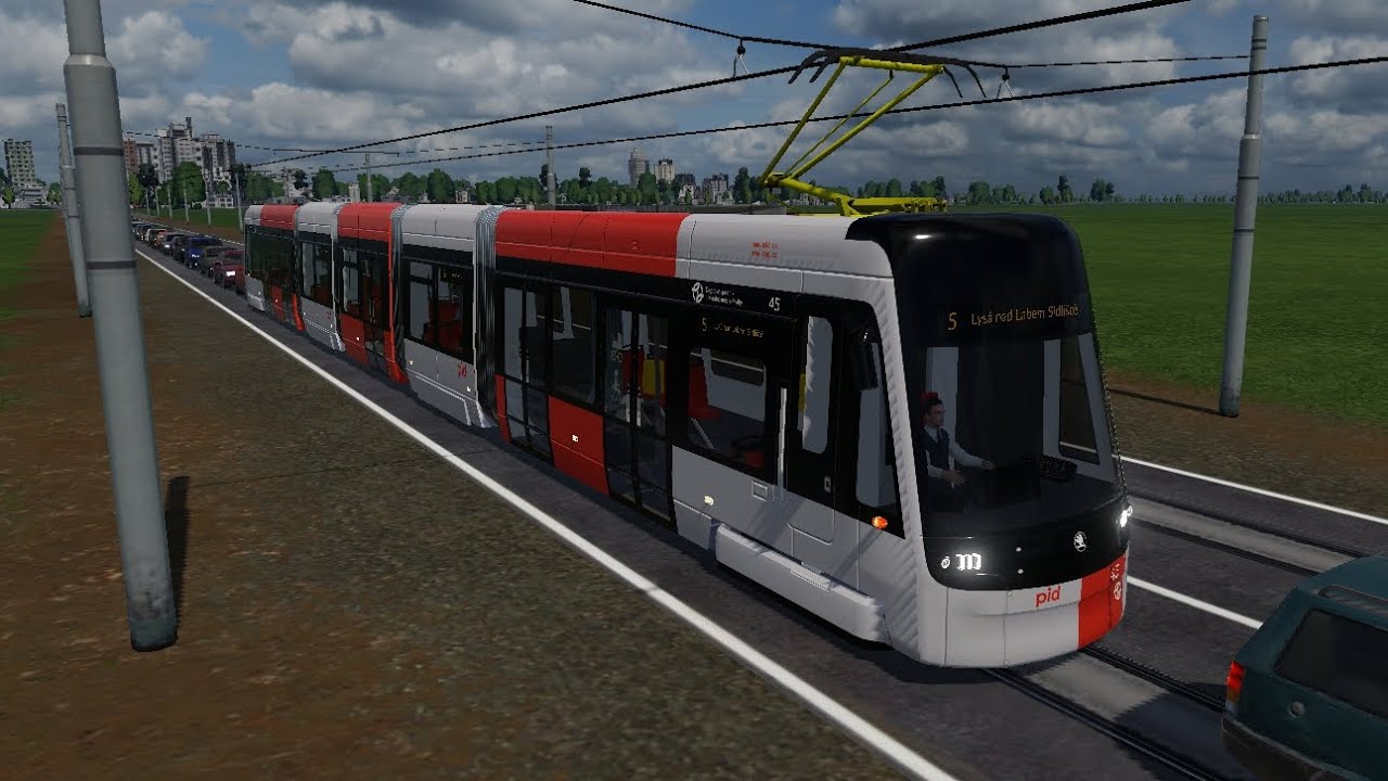 Tramvaj linky 5 Milovice železniční stanice - Lysá nad Labem Železniční stanice a zpět