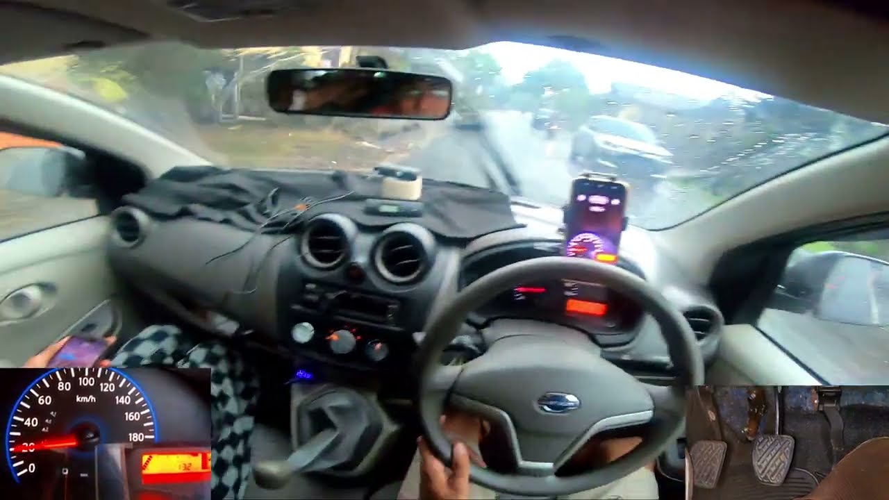 Suara Kaleng Datsun Go Plus Saat Hujan Deras - Jalur Menanjak dan Menurun