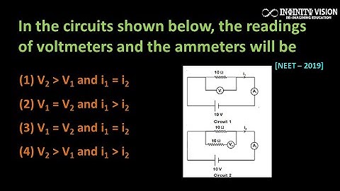 In the circuits shown below, the readings of voltmeters and the ammeters :