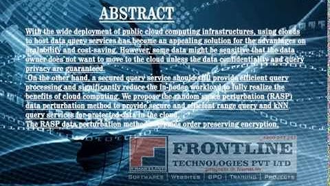 Building Confidential and Efficient Query Services in the Cloud with RASP Data Perturbation