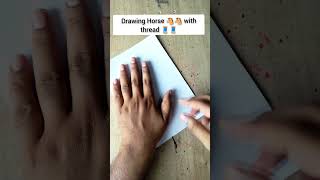 Drawing Horse with thread 🧵🧵 #odlysatisfying #satisfying #arttherapy #usaart #drawing