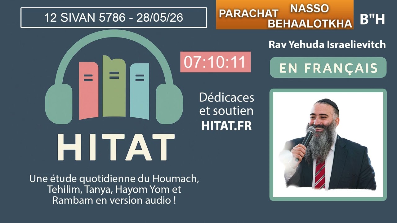 PARACHAT NASSO BEHAALOTKHA (35 36) - HITAT DU JOUR 12 SIVAN 5786 - 28 Mai 2026