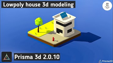 Lowpoly house 3d modeling in prisma 3d || Panda pixels || polygon runway || prisma 3d 2.0.10