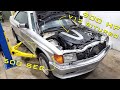 Mounting a mercedes v12 engine transmission  driveshaft in a 500sec  project sec v12 part 3