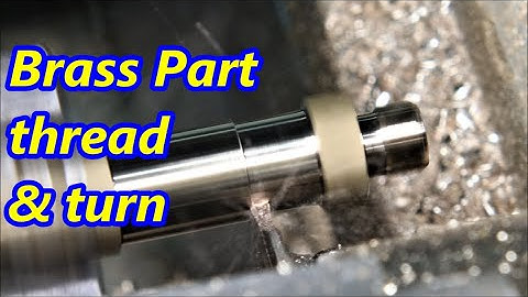 CNC lathe drills, turns, threads brass part with 32 TPI Model Engineer thread.