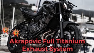 Yamaha MT-07 2021 AKRAPOVIC FULL TITANIUM EXHAUST SYSTEM POPS &amp; BANGS