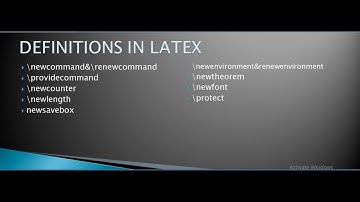 Definitions in Latex|newcommand|newcounter|newlength|newsavebox|protect|newtheorem|newfont in Latex