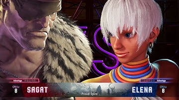 SEASON 3 Sagat vs Elena (CPU8 vs CPU8) series 1