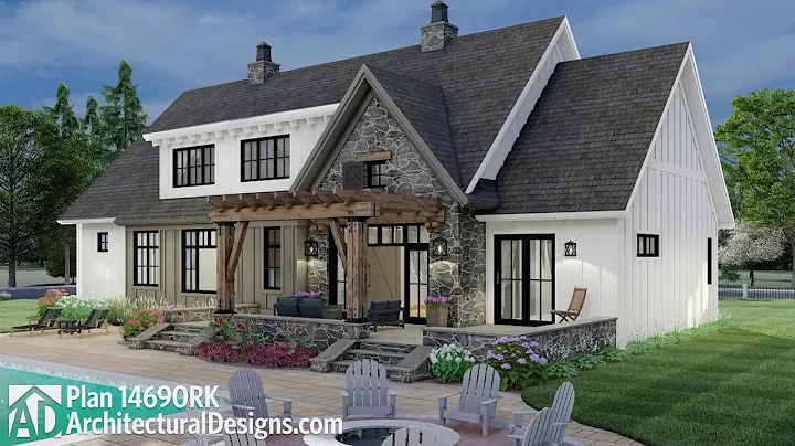VIRTUAL TOUR | 4-Bedroom Modern Farmhouse Plan 14690RK with Rustic Exterior from ADHousePlans