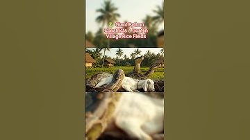 🐍 Giant Python Constricts a Goat in Village Rice Fields | #shorts #python #snake