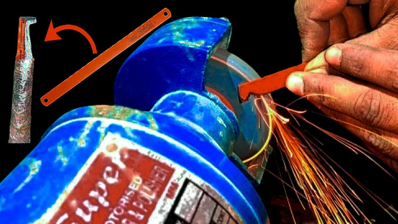 hacksaw blade || से पावर फूल चाकू बनाये? हार्ड से हार्ड फलस छील सके 😱