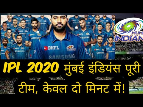 Mumbai Indians Ki Puri team. Whole squad of Mumbai Indians for IPL 2020 ...