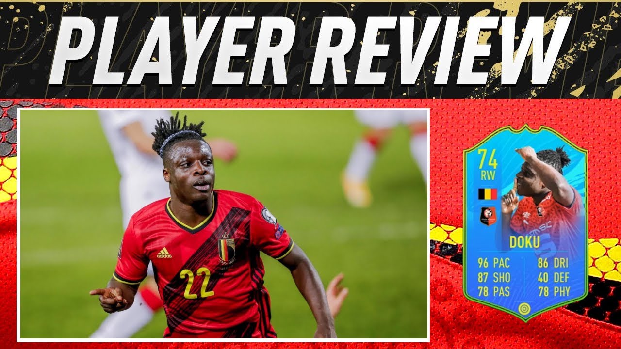 74 BELGIUM NATIONS JEREMY DOKU PLAYER REVIEW - FIFA 21 ULTIMATE TEAM