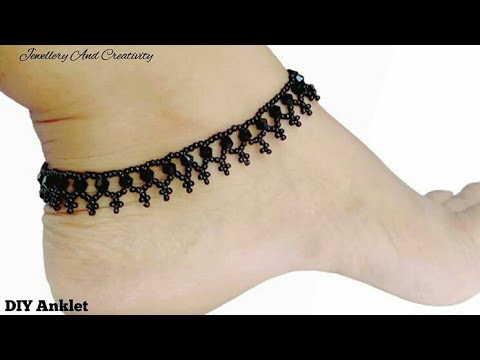 (DIY) New Anklet Design || How To Make Anklet At Home || Beaded Jewellery Making || Beading