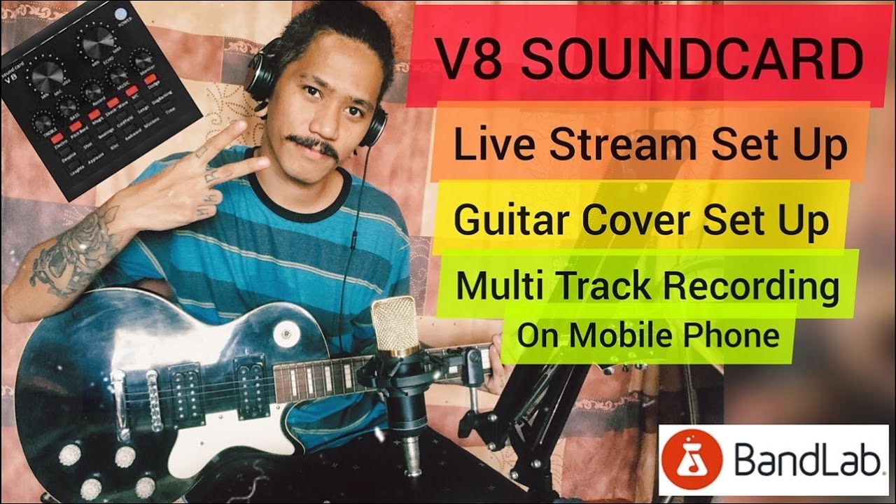 Recording Setup Using V8 V8 Sound Card Setup for Live Stream and Electric Guitar Recording Using ...