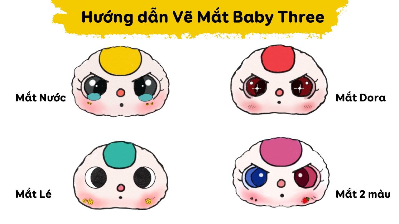 Cách vẽ mắt Baby Tree - Vẽ mắt baby Three đơn giản - Baby Tree eye ...