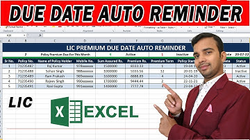 How to create lic Premium Due Date Auto Reminder in Excel