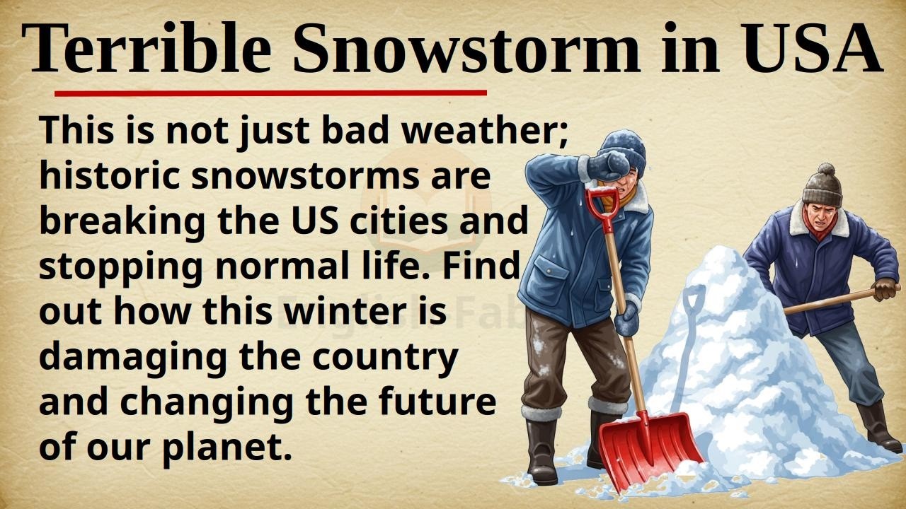 Terrible Snowstorm in USA || ❄️🇺🇸 Learn English Through Story Level 2 || Graded Reader 🎧
