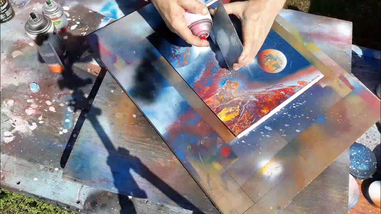 Speed painting Spray paint Spacescapes time lapse YouTube
