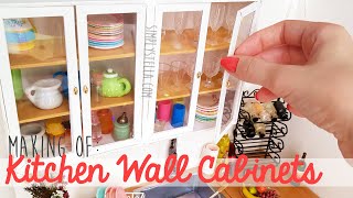 DIY MINIATURE: How to make KITCHEN WALL CABINETS for DOLLHOUSES or BARBIE dolls using PAPER!