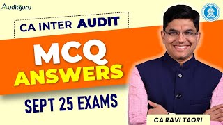 MCQ Answers CA Inter Audit Sept 25 Exams