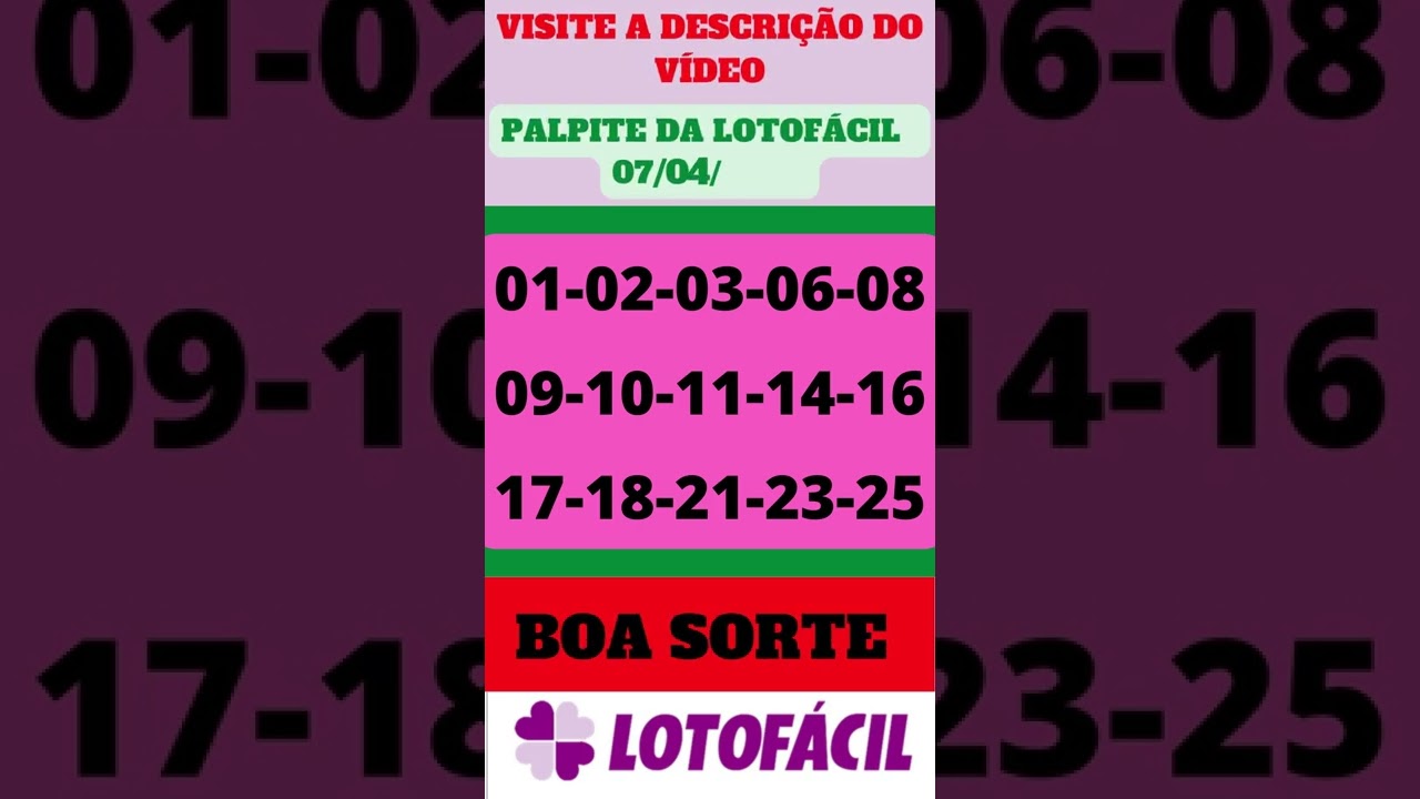 COMO GANHAR NA LOTOFÁCIL –  PALPITE DA LOTOFÁCIL 07 04 22