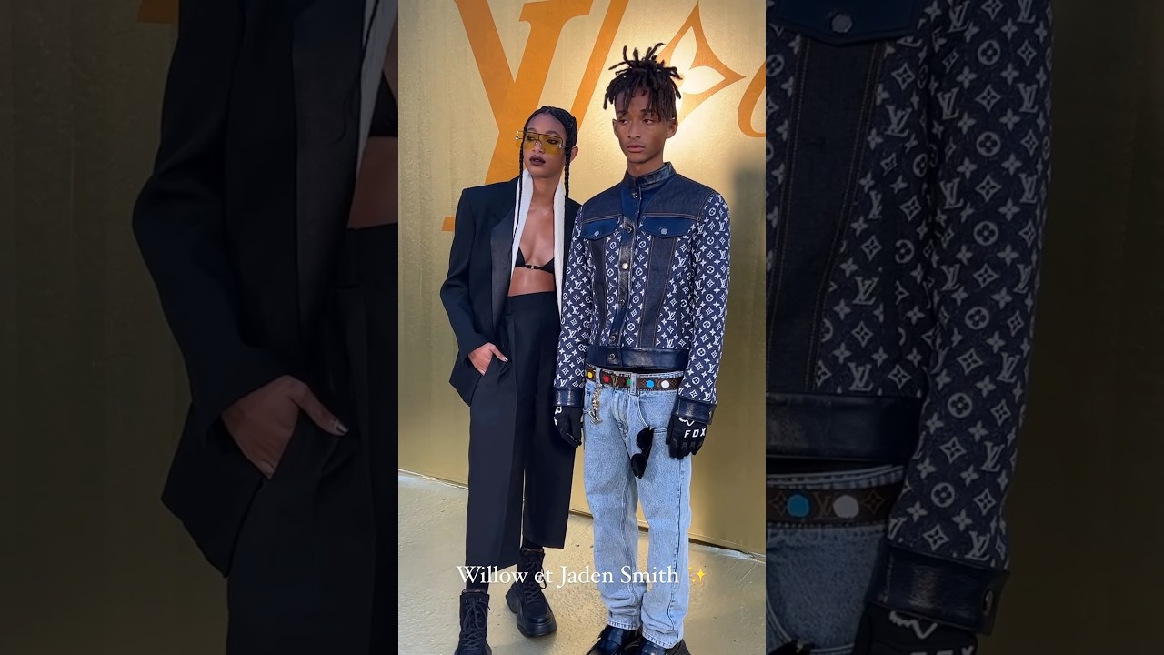 Willow Smith holds hands with brother Jaden at Louis Vuitton PFW