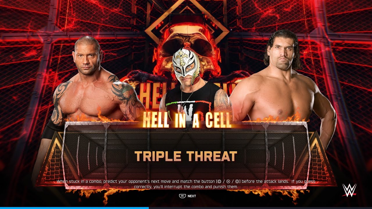 wwe2k25 레이 미스테리오 vs 바티스타 vs 그레이트 칼리